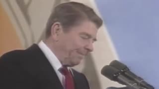Reagan Reacts To A Balloon Popping During His Speech In 1987