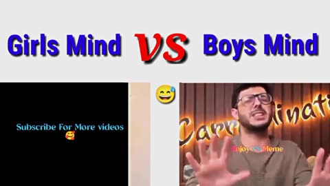 Girls Mind Vs Boys Mind Memes Video viral memes funny girlsvsboys