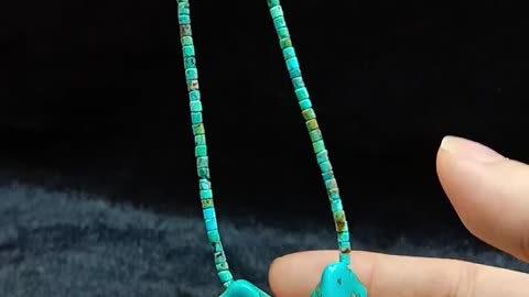 Natural turquoise and red spiny oyster roundle beads simple necklace 20240118-06-08