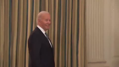 Creeper Biden Cracks a Smile of Evil Satisfaction When Asked about his Lawfare Handiwork