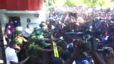 In Colombo, Sri Lanka the protestors surrounded the house of their PM