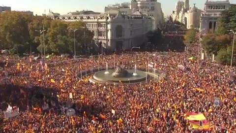 Mass protest against socialist PM Sánchez in Madrid, Spain