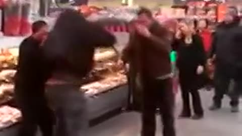 CRAZY 2 on 1 Fist Fight Breaks Out inside a Wisconsin Walmart - Street Fight Rockem Sockem Rejekts