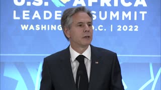 Secretary Blinken at a reception for African innovators as part of the U.S.-Africa Leaders Summit.