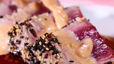Who dares to eat well done tuna steak Spicy Teriyaki Bluefin🔥