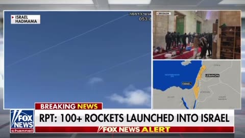 100* rockets launched into Israel