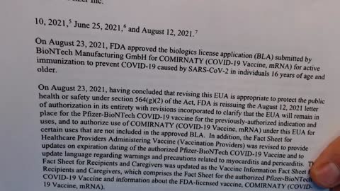 FDA Lied--Vax Not Approved Still Experimental