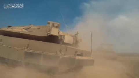 Palestinian Fighter Destroying An Israeli Merkava Tank