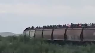 ALARMING: Migrants on Top of Train Coming to America