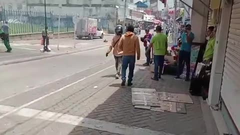 Moto en llamas en Sincelejo