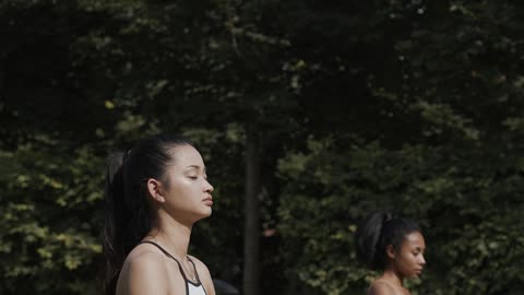 Two Women Meditating in the Garden More info Share