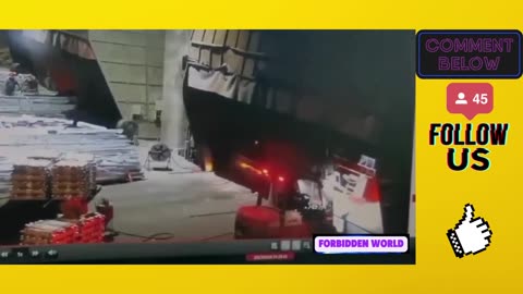 Forklift Operator Ends Up On Fire