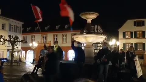 From a town in Germany. People stood in silence and played the Canadian national anthem