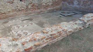 Roman Bath with Mosaic floor remains - Roman Colon tour