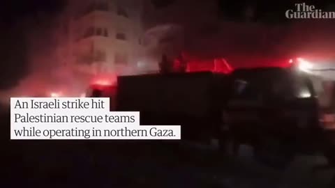 Israeli strike hit Palestinian rescue teams in Gaza - Rescue teams, not armed groups.