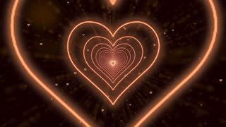 555. Heart Tunnel Background🤎Brown Neon Heart Heart Heart