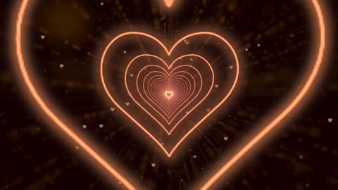 555. Heart Tunnel Background🤎Brown Neon Heart Heart Heart