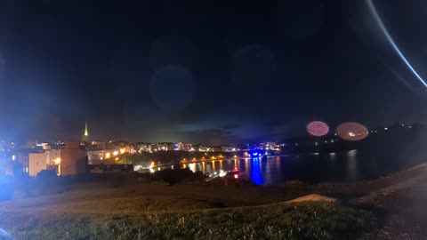 Overlooking Tenby harbour from Castle hill. WALES .Nightlapse. 27th Oct 2022