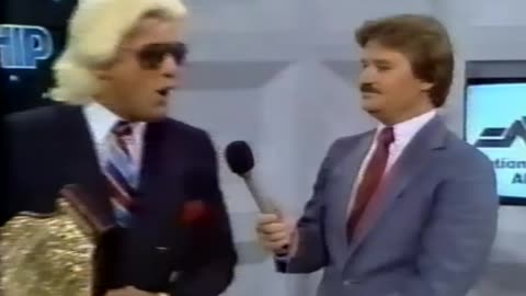 Ric Flair's Greatest Line to Tony Schiavone - "Give Your Wife My Warmest Regards. Whoo!" - 1986 WTBS