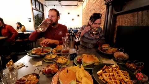 FOOD CHALLENGE: ManVfood's Monster 3 Course Challenge, Molly Schuyler, and the entire menu