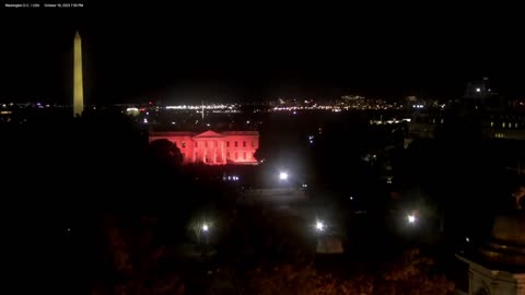 White House lit up red minutes before Biden’s War Speech