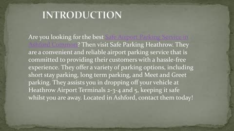 Best Safe Airport Parking Service in Ashford Common