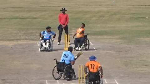 Wheelchair cricket match