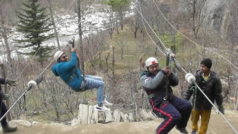 Zip lining fun with friends