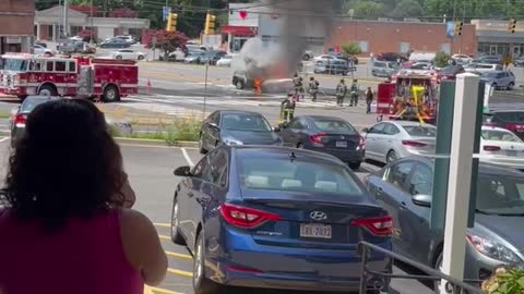 Arlington, VA car fire