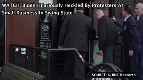 WATCH: Biden Hilariously Heckled By Protesters At Small Business In Swing State