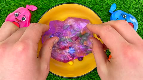 Color Satisfying Video l Rainbow Spray Candy & Magic Grid Balls with Mixing Slime ASMR Relaxing