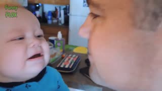 Baby Reacts to Dad Shaving Beard Compilation