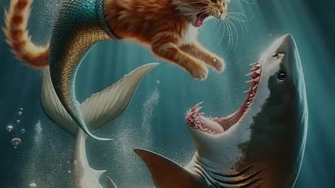 Can the mermaid-kitten save the girl?! 🙀 #cat #cute #kitten