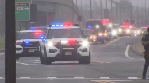 Donald Trump indicted_ Former president's motorcade arrives to Newark, NJ