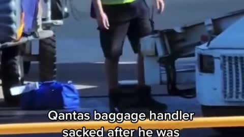Qantas baggage handler sacked after he was caught tossing luggage around