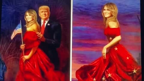 PORTRAIT OF PRESIDENT TRUMP❤️🇺🇸FIRST LADY MELANIA 💙🇺🇸🌹⭐️