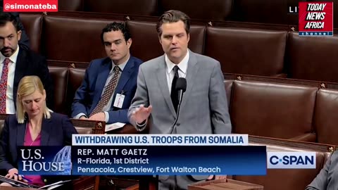 JUST NOW: Rep Matt Gets Calls for Urgent Removal of U.S. Troops from #Somalia