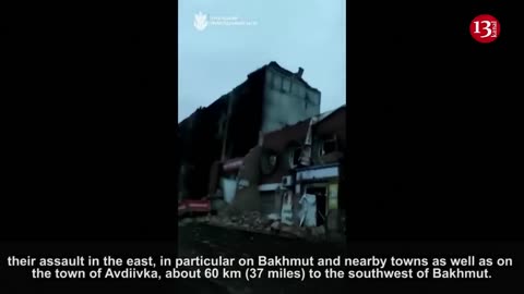 Ukrainian soldier shows destruction in Bakhmut city