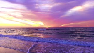Beautiful Beach Sunset w/ Relaxing Beach Sounds