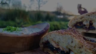 The best stuffed bread cooked in nature | buscraft style☀️ ASMR