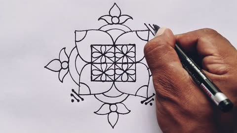 Beautiful drawing from EE Letter | Kolam | Rangoli | Muggulu Drawing