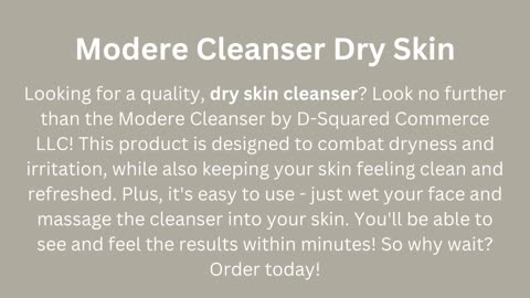 Modere Cleanser for Dry Skin