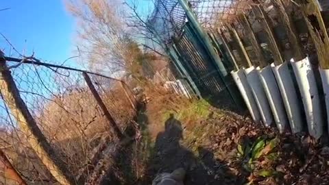 Russian artillery falling near an American and British mercenary/volunteer.