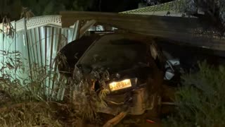 Drunk driver goes through fence