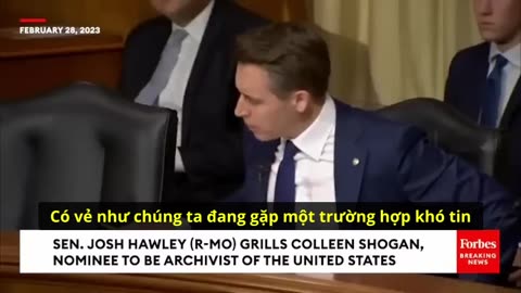 Thượng nghị sỹ Josh Hawley chất vấn Colleen Shogan