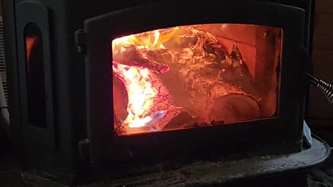 Just a warm wood stove video.