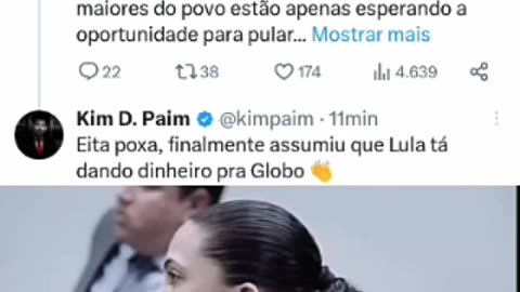 Kim Paim : Eita poxa, finalmente assumiu que Lula tá dando dinheiro pra Globo 👏 Já já os petistas vêm te cancelar.