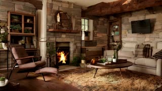 Relaxing Fireplace Cottage: Crackling Fire, Cozy Ambience for Relaxation, Sleep and Study