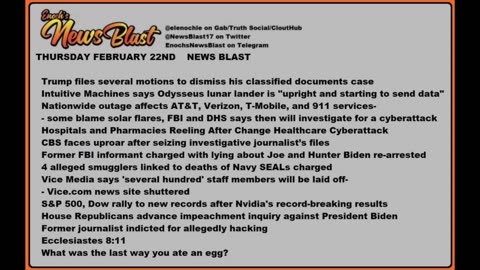 Thursday, February 22, 2024 News Blast