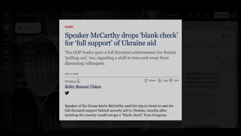 What Happened To 'No Blank Check for Ukraine' Speaker McCarthy?